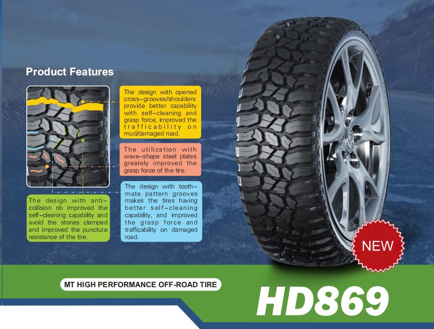 HD869 australia canada latin america mud terrain tyre mud tires mud terrain tires mud tyres  